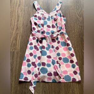 Marc by Marc Jacobs Blue and Pink Dot Print Silk Dress